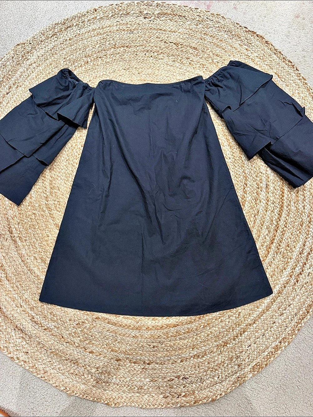 Walter Baker Black Puff Sleeve Mini Dress
